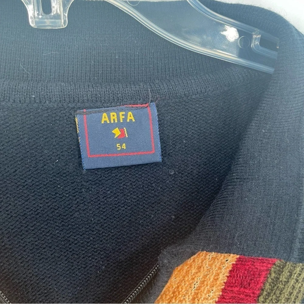 Valentino Coupeau Men Pullover Sweater Acrylic 1/4 Zip Collar Arfa Size 54 (XL)